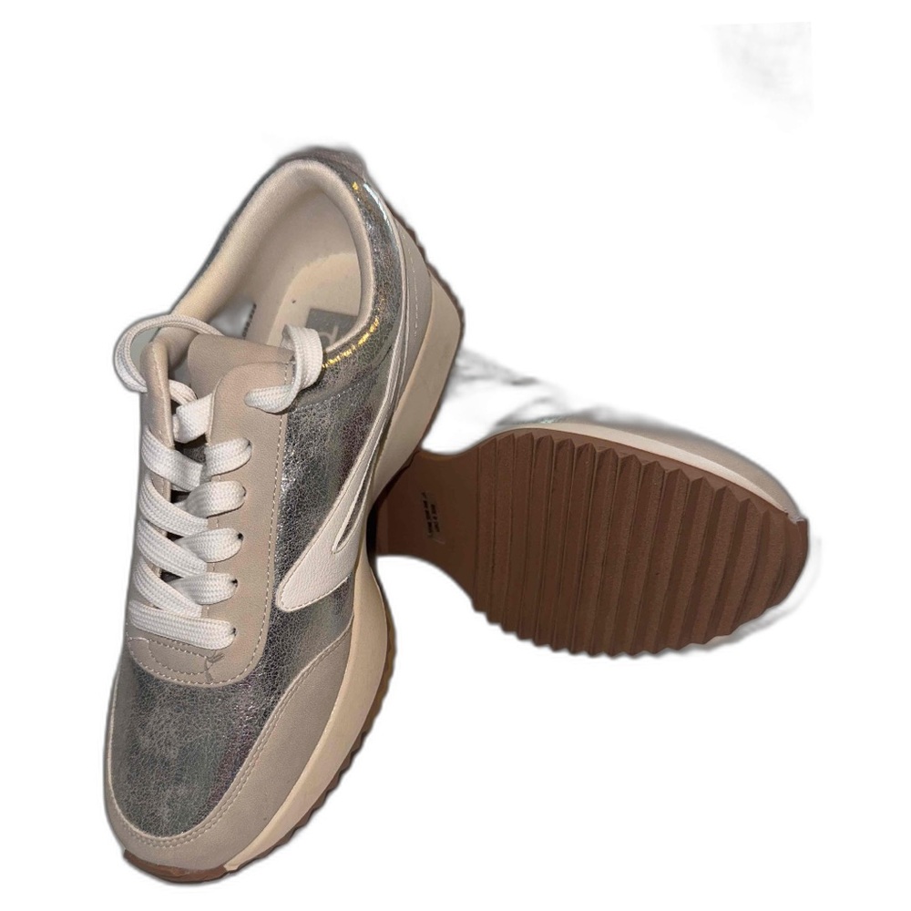 Dolce Vita Gray and Cream Sneakers